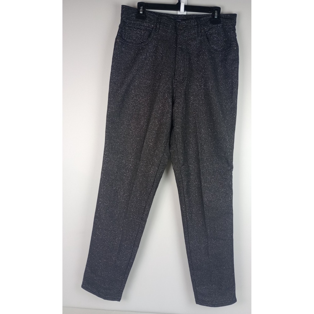 Bill‎ Blass Jeans Women's 14 Sparkly Black Stretch Slacks Pants